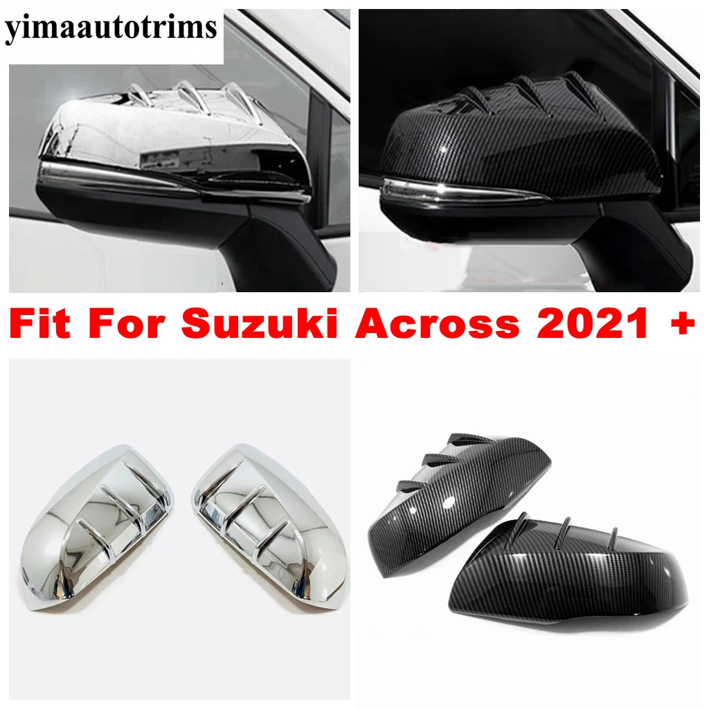 

Car Rear View Side Mirror Caps Cover Trim ABS Chrome / Carbon Fiber Look Accessories Exterior Refit Kit For Suzuki Across 2021