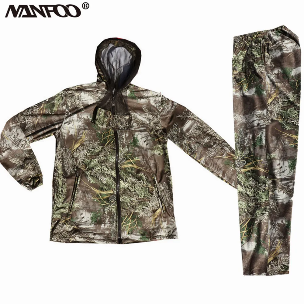 

Camouflage Hunting Ghillie Suit, Anti-Mosquito Fishing Suit, Outdoor Climbing Hoodie, Jacket and Pants,Spring and Autumn