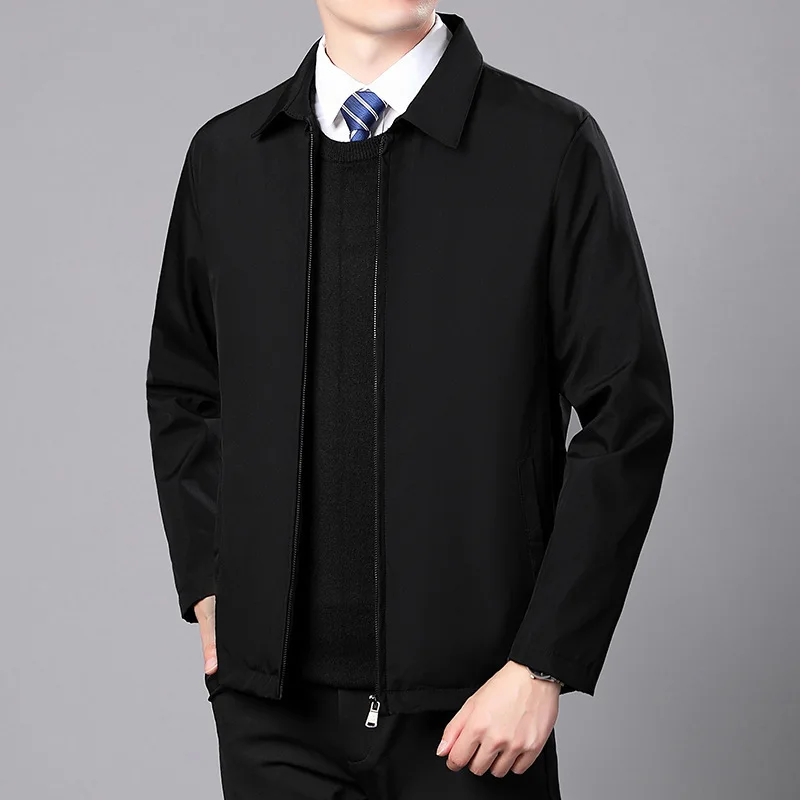 MRMT 2024 Brand New Men's Middle Aged Jacket Men's Lapel Casual Jacket Middle Aged Elderly Business Men's Casual Jacket