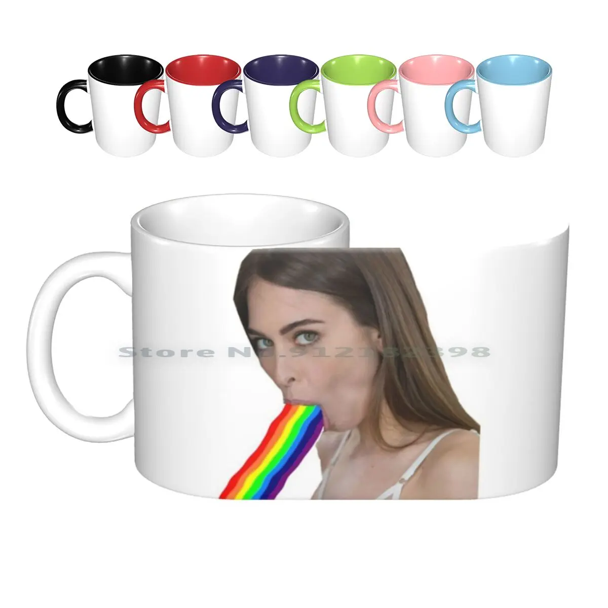 Riley Reid Loves To Eat Rainbow ( Fun ) Ceramic Mugs Coffee Cups Milk Tea Mug Mia Khalifa Riley Reid Abella Danger Mia Malkova