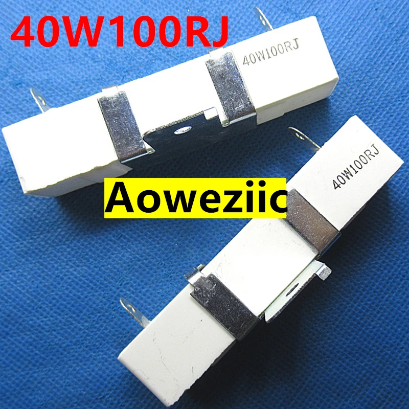 (5pcs/lot) 40W 100 ohm +/- 5% Horizontal cement resistor 40W100RJ Cement resistance 40W100ΩJ Ceramic resistor plug-in RX27-4H