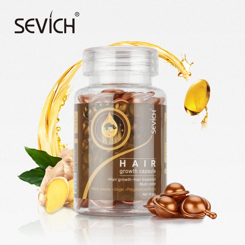 Sevich Polygonum Multiflorum Blackening Hair Serum Ginger Hair Growth Capsules Hair Vitamin Oil Repair Treatment Damaged Hair