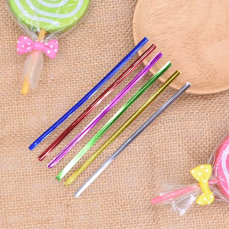 800pcs Multicolor Wire Metallic Twist Ties For Party Candy Bag Packaging Cello Bags Ligation Lollipop Dessert Sealing Twist Tie