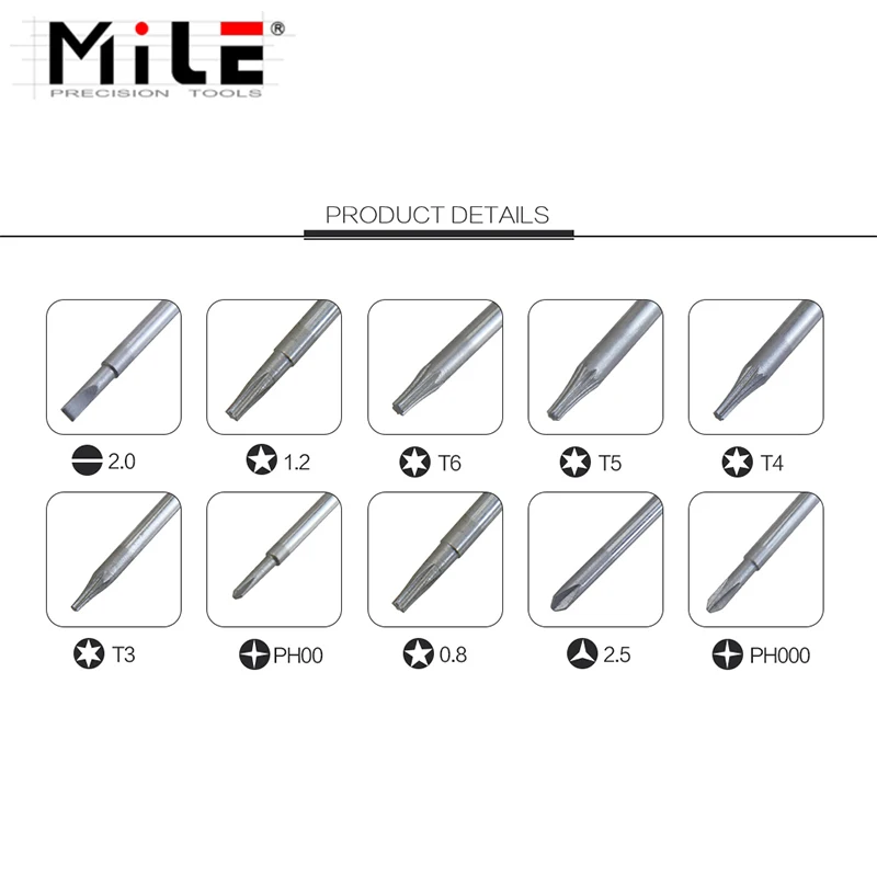 MILE 10 in 1 Magnetic Phillips Pentalobe Tri-wing Torx cacciavite Set strumento di riparazione per PC Laptop Iphone cellulare BST- 8800C