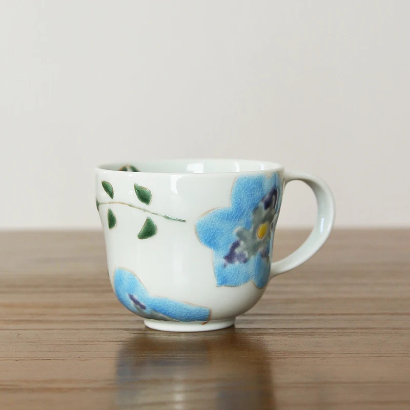 valley burn imported from Japan sichuan in filial piety know hand-painted orchid flower mugs Japanese ceramic mug cup