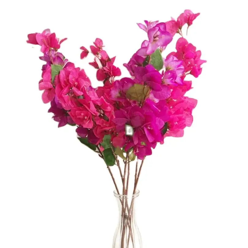 6pcs Silk Bougainvillea Tree Branches Artificial Hot pink color Fake bougainvillea spectabilis willd Flower 31.5