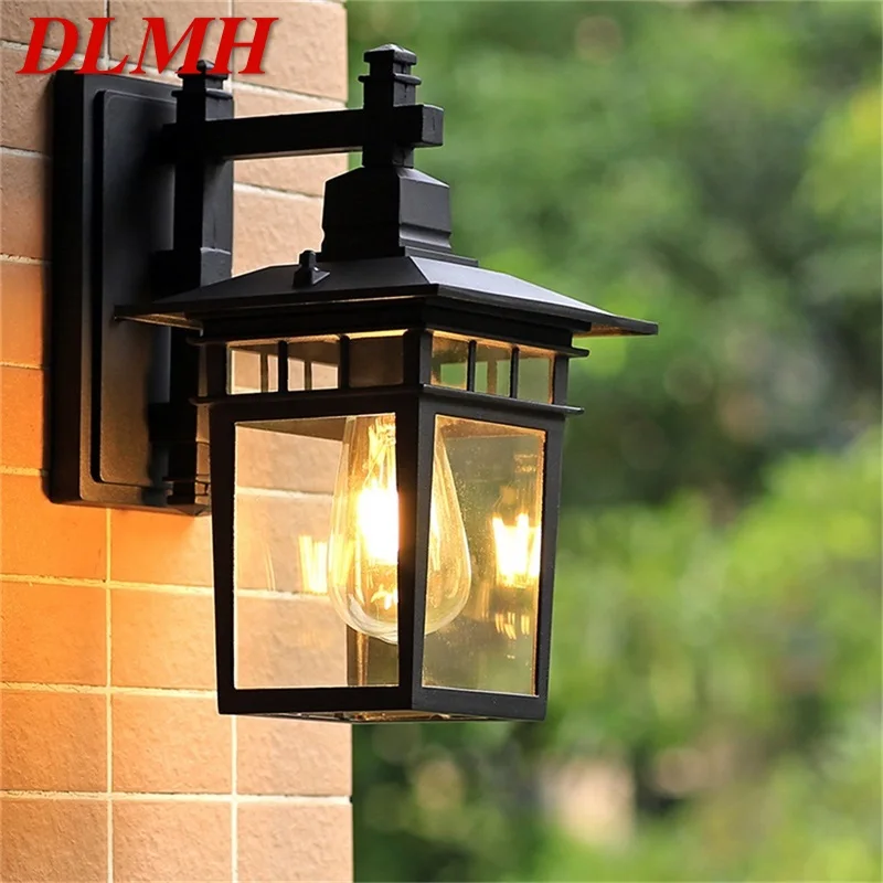 

DLMH Outdoor Wall Lamp LED Classical Retro Black Light Sconces Waterproof Decorative for Home Aisle