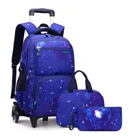 Ziranyu  School bag with wheels school backpack On wheels School Trolley backpacks bags for boys wheeled School Rolling backpack 5