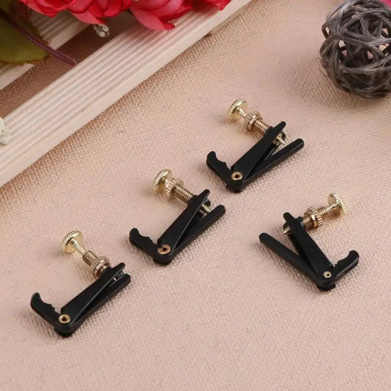 4pcs 4/4-3/4 Plated Iron Violin Fine Tuners Spinner  Adjuster Strings Hooks for Violin Musical Instrument for Violin Musical Ins