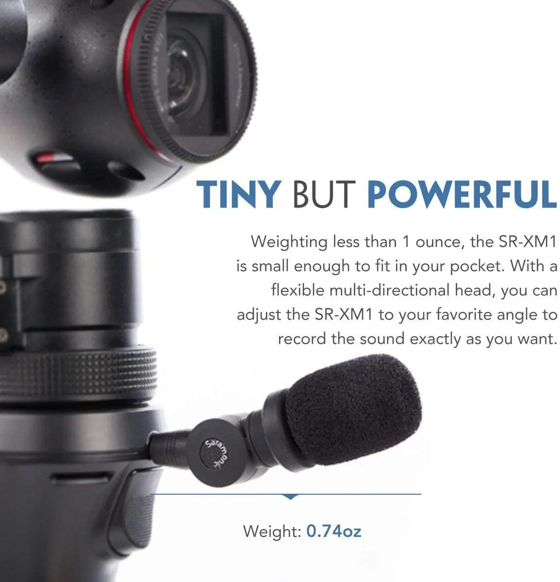 Saramonic SR-XM1 3.5mm TRS Plug and Play Microphone for DSLR Cameras Camcorders Audio Mixer Recorder Zoom Live Streaming Youtube