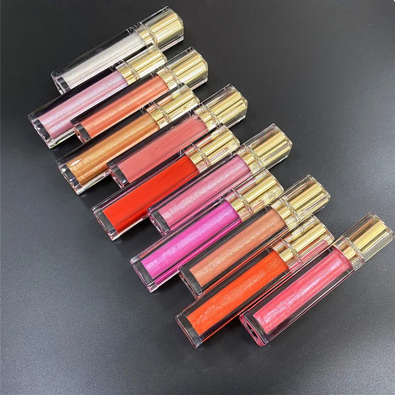 Waterproof Shiny Lip gloss Wholesale 12 Colors OEM Liquid Gloss Vegan Glossy Clear Private Label Lipgloss glitter Makeup Bulk