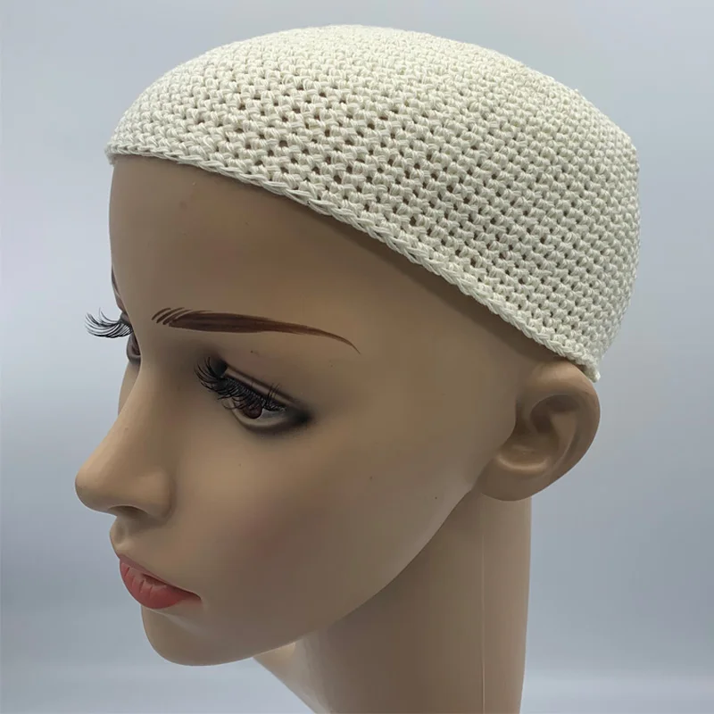 2020 Knitted muslim men\'s prayer hat winter Cotton Skull Cap Chemo Kufi Under Helmet Beanie Hats Stretchy Knitting Islamic hat