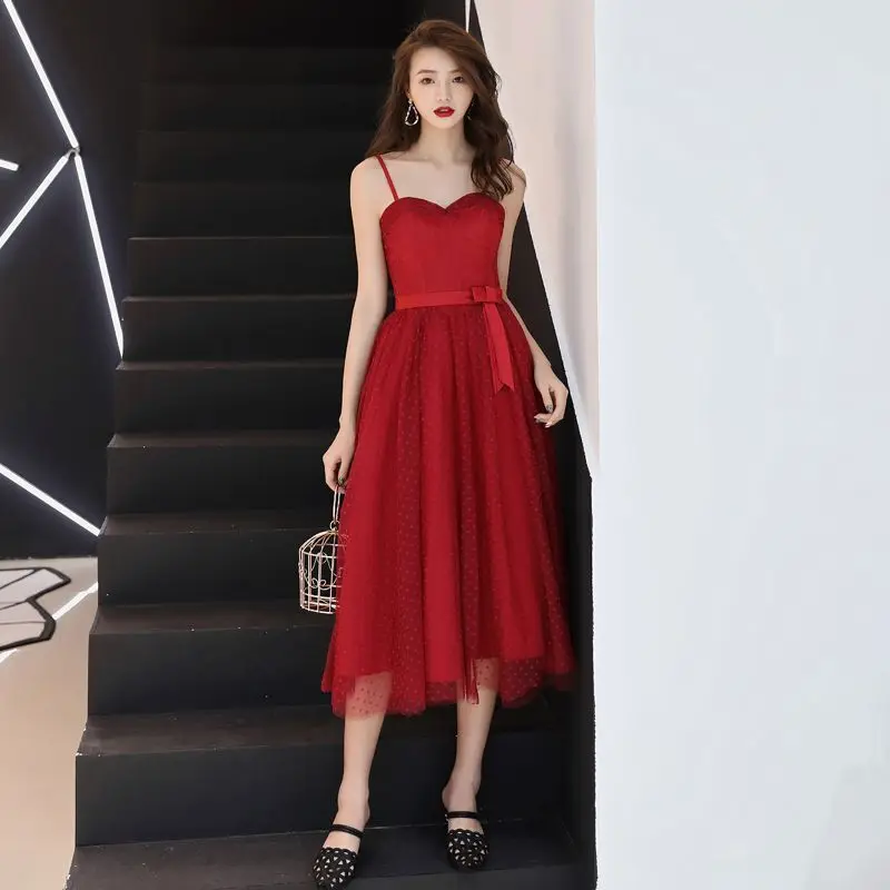 Strapless pleat 우아한 파티 드레스 파티 파티 짧은 이브닝 드레스 로브 드 soiree 부르고뉴 레이스 업