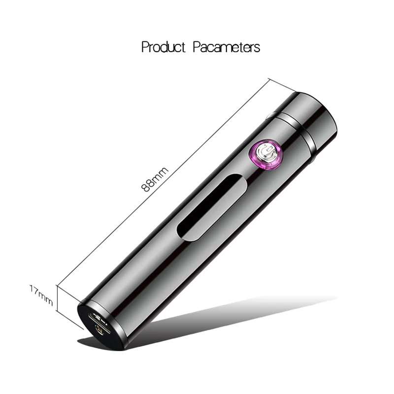 Mini New Double Arc Screem Display Fingerprint Lighters Windproof USB Recharge Small Metal Electric Lighters