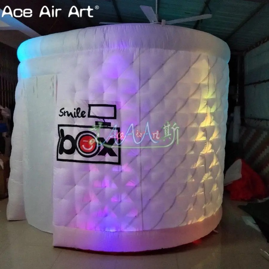 Nice Design 3m Led Inflatable Photo Booth Props foto Pod Kiosk Photo Station for Wedding and Exhibition