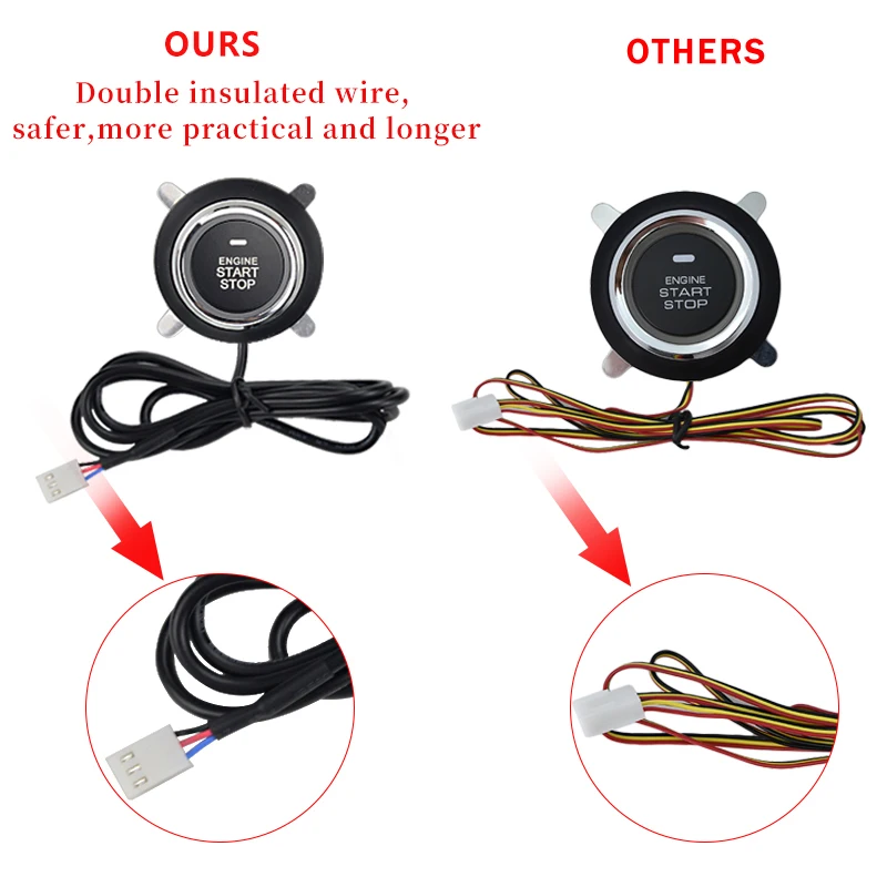 12V Auto Car Keyless Entry Start System One Start Stop Engine Push Button Vehicle Alarm PKE Remote Auto Start dropshiping