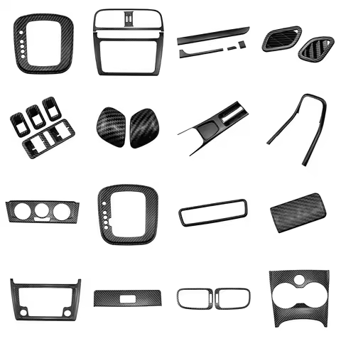 Carbon Fiber Car Dashboard Outlet Sticker Cover Gear Shift Trim For Volkswagen Polo 6R 6C MY15 Mark V Type 6R 2011-2018 years