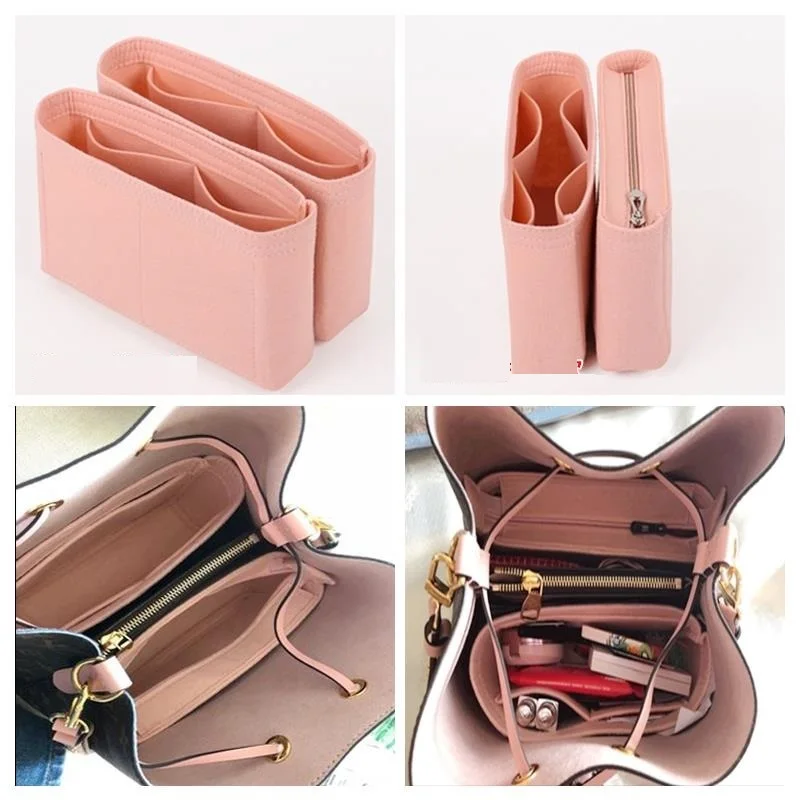 Fits For NeoNoe MM Felt Cloth Insert Bag Organizer Makeup Handbag Organizer Travel Inner Purse Portable Cosmetic Bags