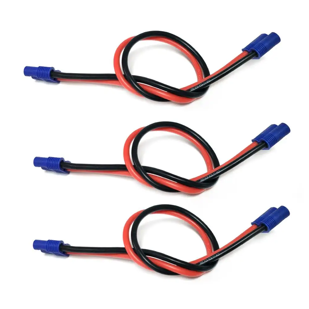 Câble d'extension de batterie EC3 mâle femelle en silicone souple 14awg, 150mm 300mm 450mm pour modèle d'avion RC