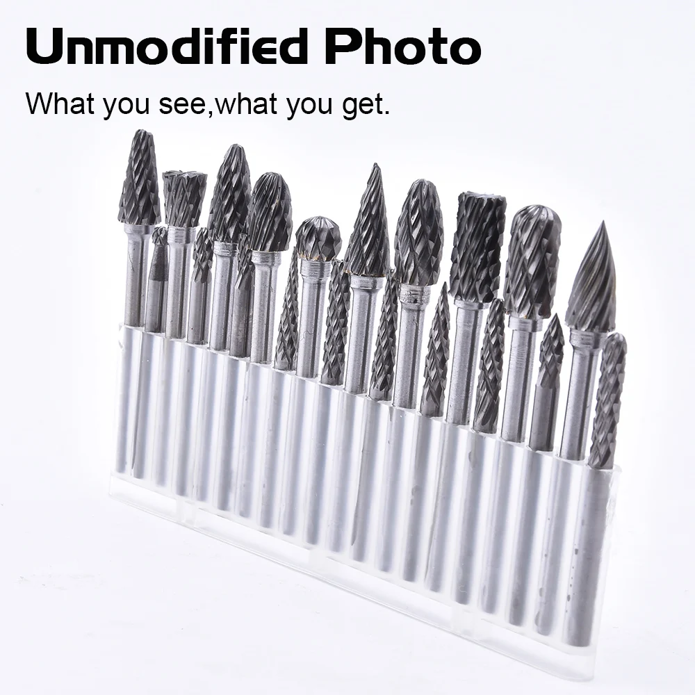 20pcs Tungsten Carbide Rotary Point Burr Die Grinder Shank Set 3*3mm And 3*6mm Drill Bits Set Length For Power Tools D25
