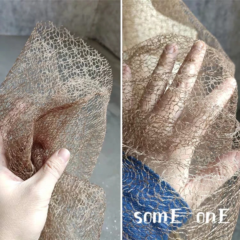 

New Mesh Tulle Fabric Khaki Hollow out DIY Patchwork Pettiskirt Lace Skirts Dress Clothes Designer Fabric 50*155cm