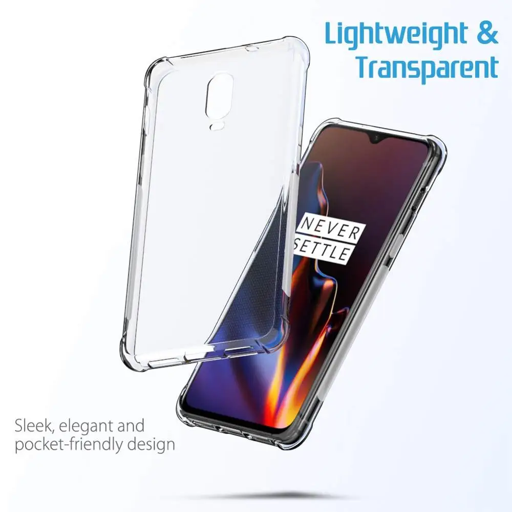 1+ 6T Crystal Case For Oneplus 6 6T 5 5T 7 7T Pro Silicone Back Cover Transparent Rubber Bumper Clear Case 1+5T on Oneplus 3 3T