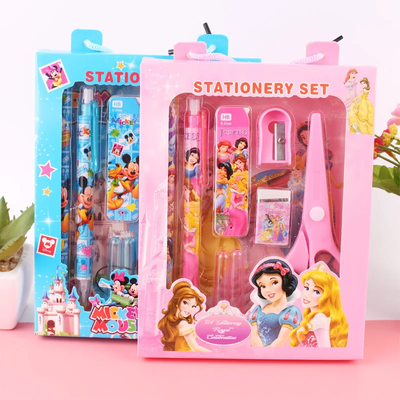 10 Sets/Batch Disney Frozen Stationery Set Creative 8 Piece Set Writing Drawing Tools Office School Cute School Supplies Gifts