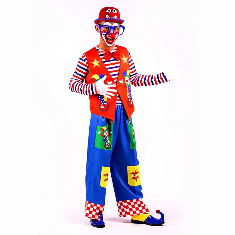 funny clown costumes for adults clown clothing halloween costumes masquerade party clothes new year stage performance