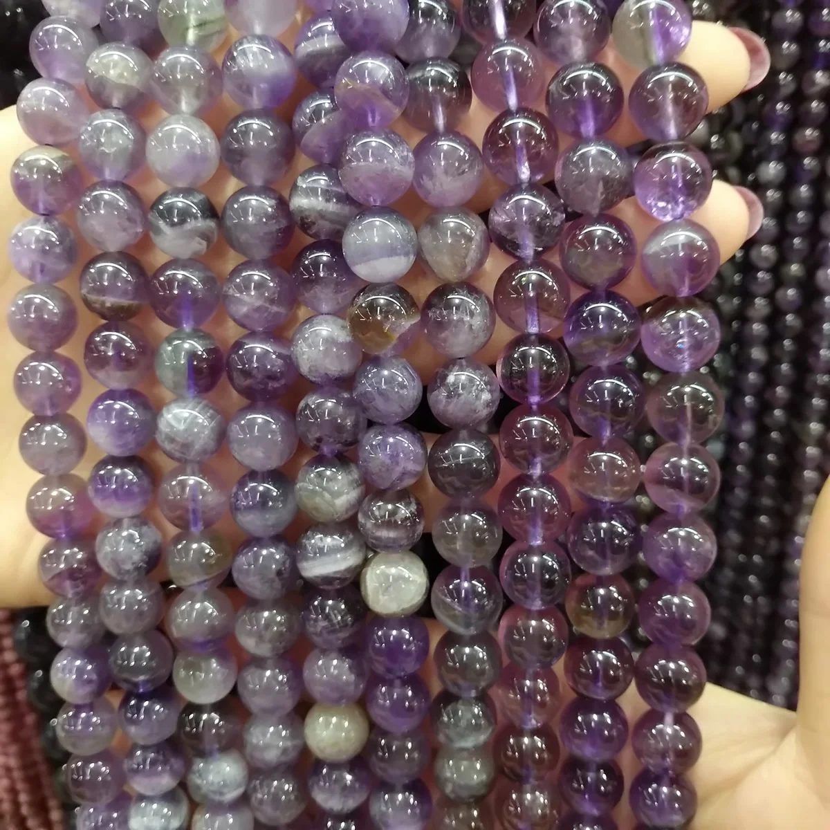 Natural stone beads Amethysts 4/6/8/10/12mm Round Isolation loose beads for Jewelry Making DIY Necklace Bracelets Accessories