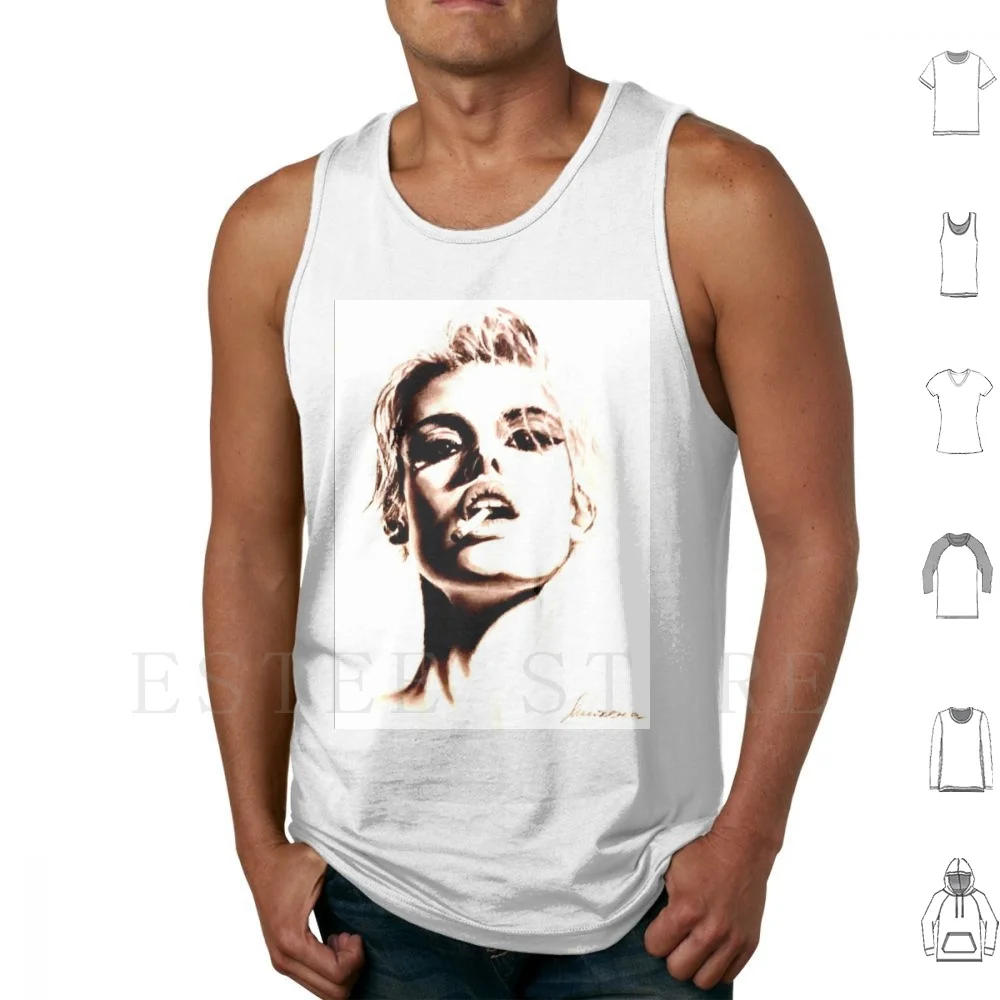 Imperfect Tank Tops Vest Cotton Face Girls Womens Black And White Graphic Female Face