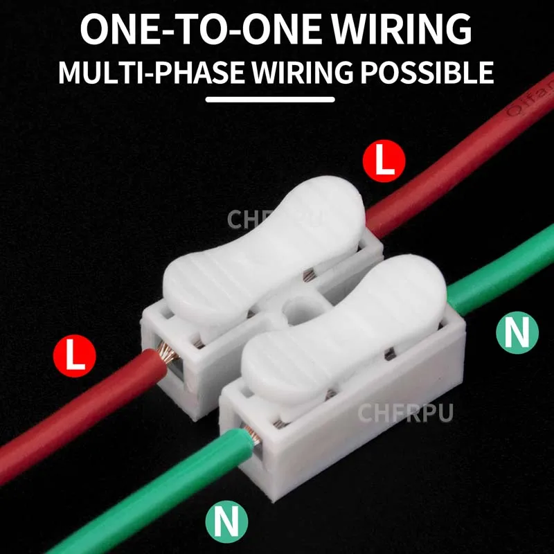 CH-2 CH-3 Spring Wire Quick Connector 2P 3P Electrical Crimp Terminals Block Splice Cable Clamp Easy Fit Led Strip 10 20 30PCS