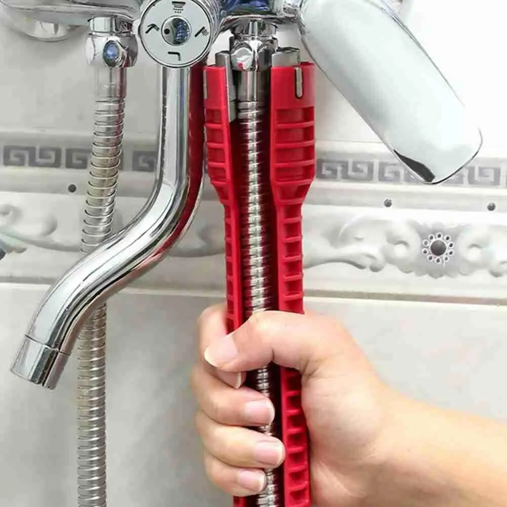 8 In 1 Anti-slip Kitchen Repair Plumbing Tool Flume Wrench Sink Faucet Key Plumbing Pipe Wrench Bathroom Wrenches Tool Sets