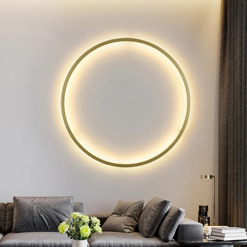 

Nordic Round wall light Modern LED minimalist lamp Living Room Bedside Aisle Corridor Indoor Background decorative wall light