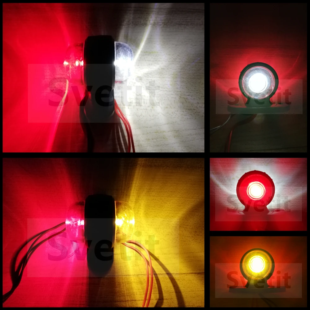 2Pcs LED Position Light Truck Rear Lights 12V 24V Parking Lights For Trailer Tractor Clearance Light Red White/Amber