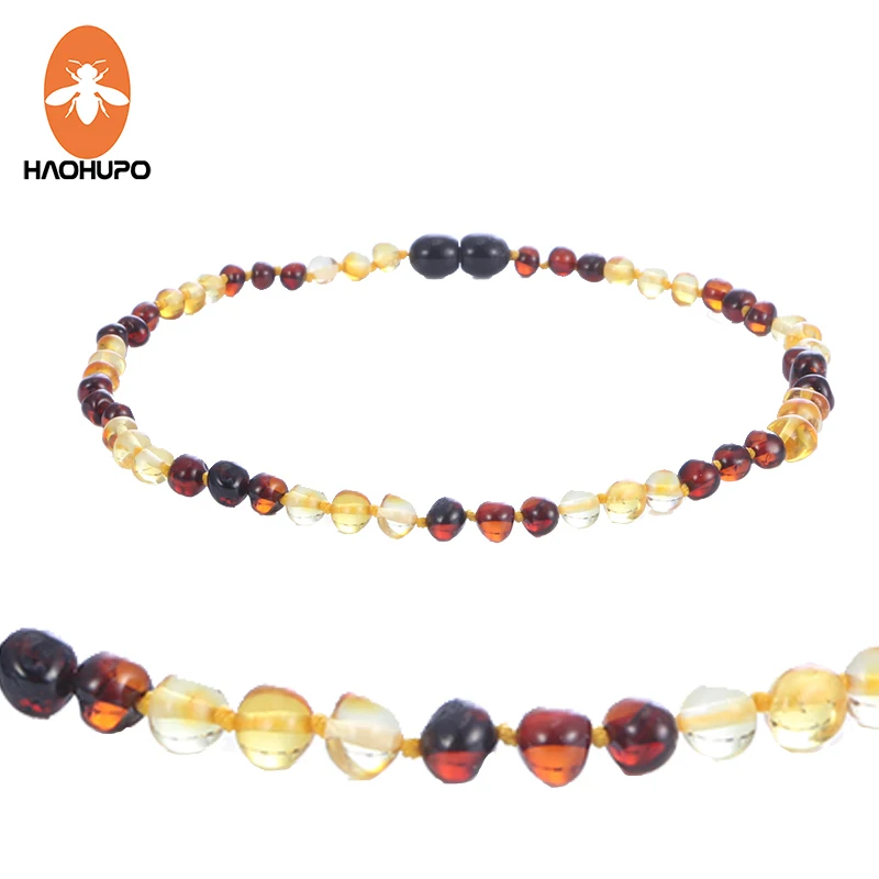 HAOHUPO 16 Colors Amber Teething Bracelet/Necklace for Baby Adult Lab Tested Authentic 8 Sizes Natural Amber Stone Women Jewelry