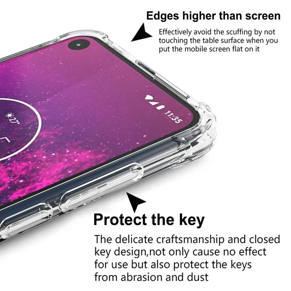 Crystal Soft Case For Motorola One Action Zoom Reiforced Corner Silicone Back Cover For Motorola One Macro Vision Rubber Bumper