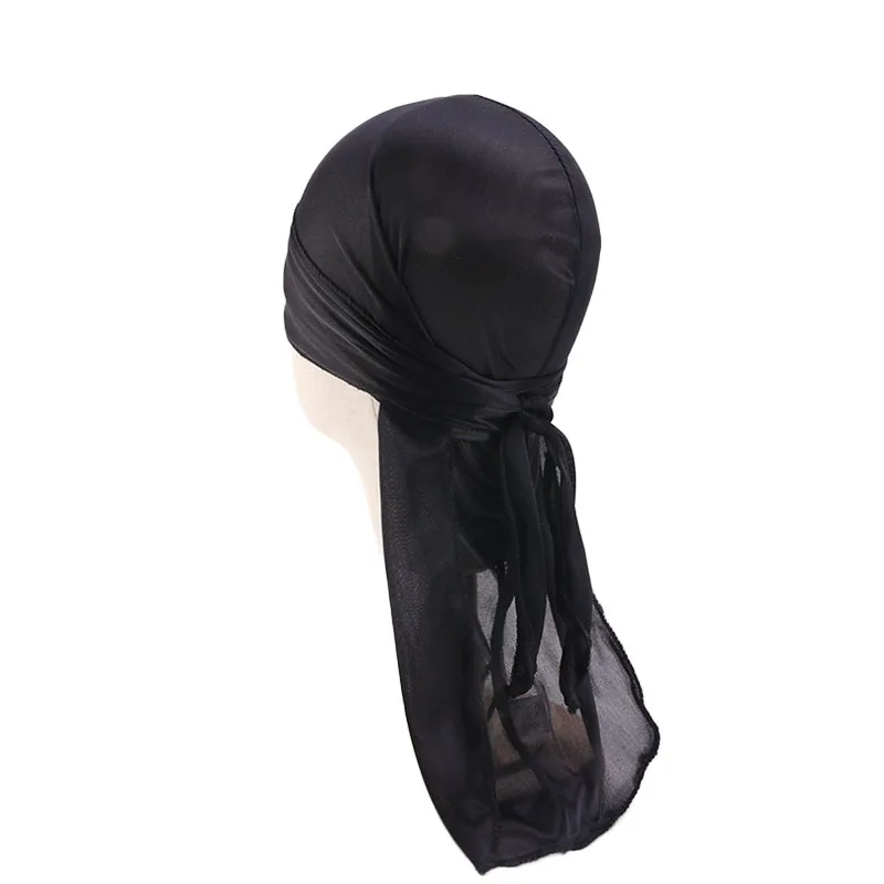 Durag de seda para crianças meninos chapéu de pirata de cauda longa hip-hop bandanas doo turbante ondas das crianças boné headwear acessórios de