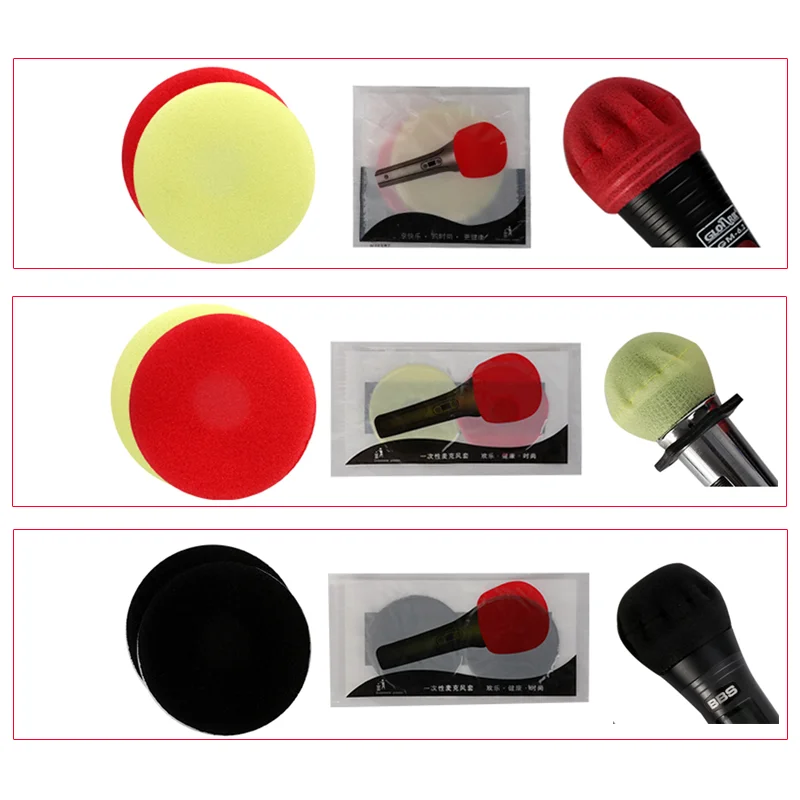 Windscreens Sponge For Microphone Replacement Cover Pads KTV Disposable Microphones Cap Foam Mic Protective 5bags/10pcs