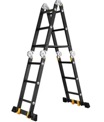 Portable Thickened Multifunctional Folding Household Herringbone Ladder Straight Aluminum Alloy Telescopic Staircase Project
