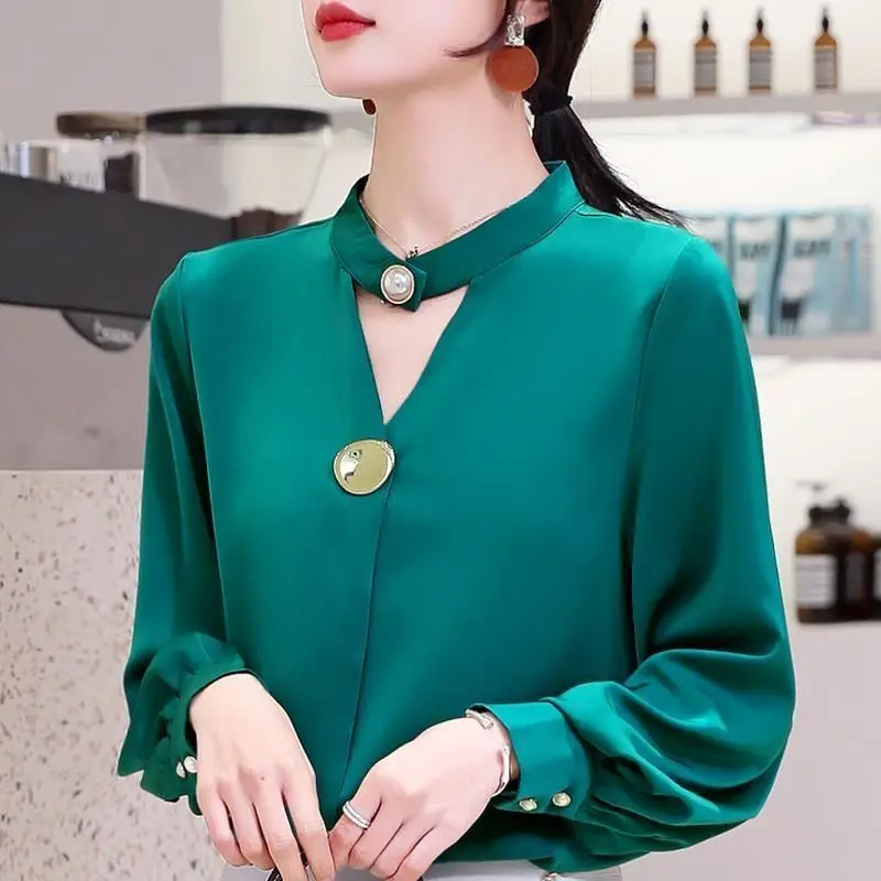 

Blouse Women Shirt Women's Spring Autumn Long Sleeve Sexy Halter Chiffon Shirt Women's Shirt Blusas Mujer De Moda