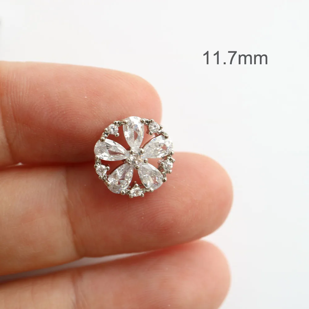 5pc Luxury Crystal Buttons Rhinestone Cubic Zirconia Button for Clothes Decorative CZ Sewing Cashmere Knit Cardigan