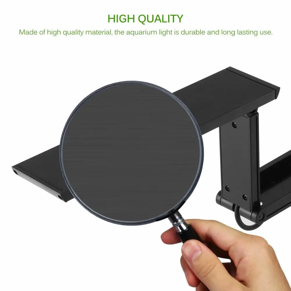 Clip-on Aquarium LED Lighting with Adjustable Bracket for Fish Tank, Water Plants, Marine Reef Light Lamp, Blue and White