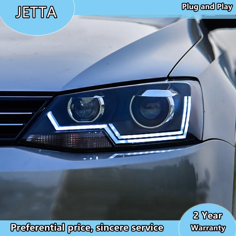 

Стайлинг автомобиля для фар VW Jetta 2012-2015 Jetta светодиодные фары головная лампа Светодиодные ДХО проектор фары H7 hid Биксеноновые линзы