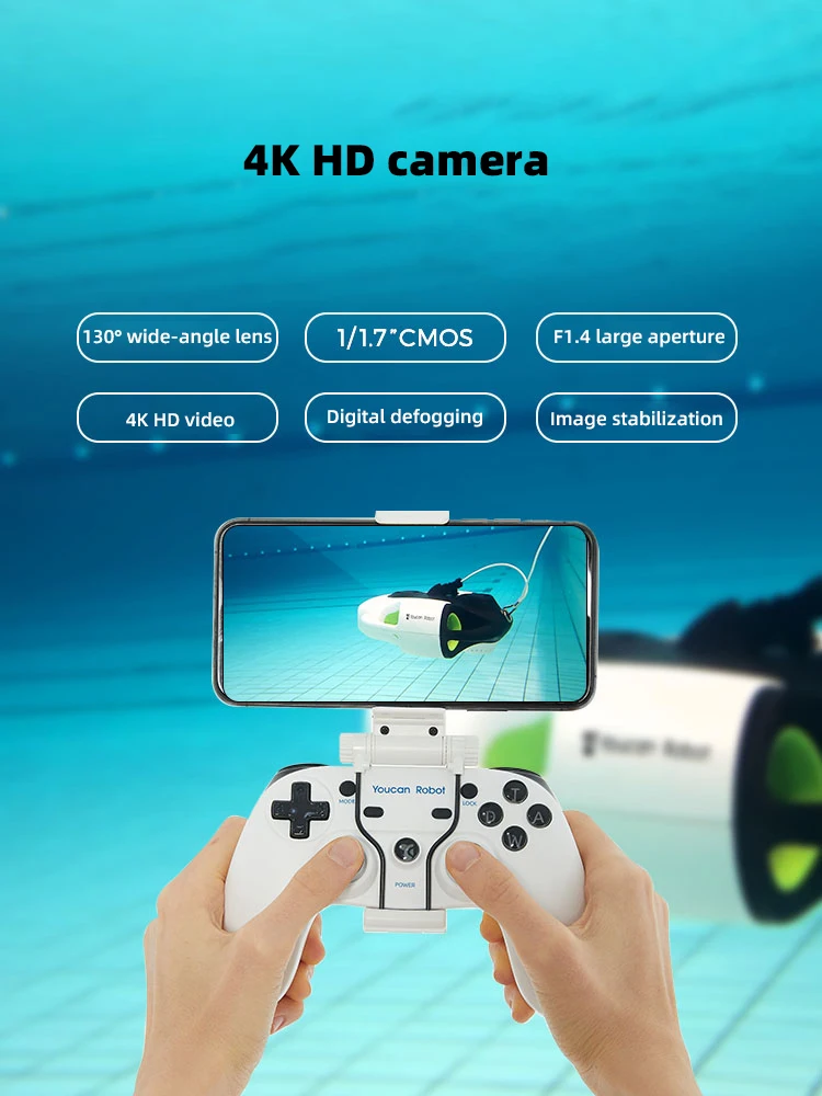 Underwater unmanned robot underwater live 4K high-definition shooting diving submersible shooting intelligent robot