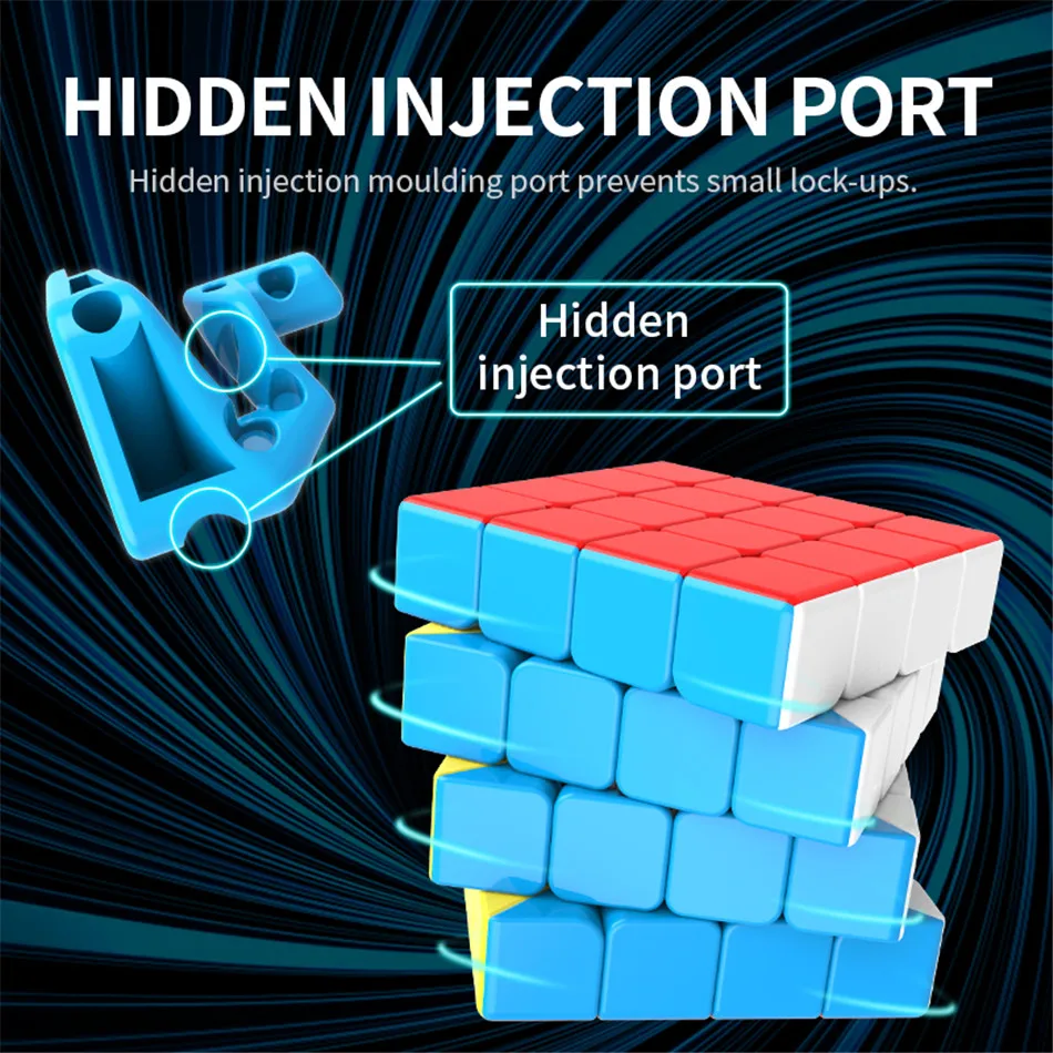 MoYu Meilong 4x4x4 Magic Speed Cube Stickerless/Schwarz Sticker 4x4 Professionelle Puzzle Cubes Lernspielzeug für Kinder – Detail 4