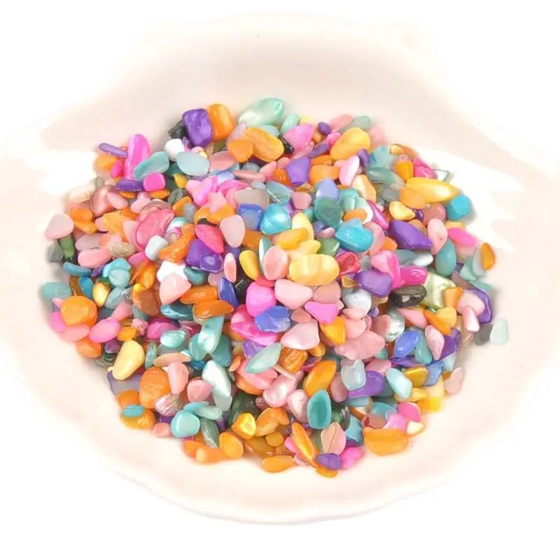 20g/Lot Mixed Color Natural Sea Shells Dyeing effect For DIY Irregular Shape shell fragments Home Decor tr0433