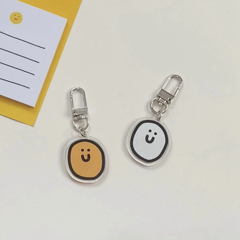 Corrente pingente acrílico com rosto bonito, Airpods Keychain, capa protetora, Backpack Key Management