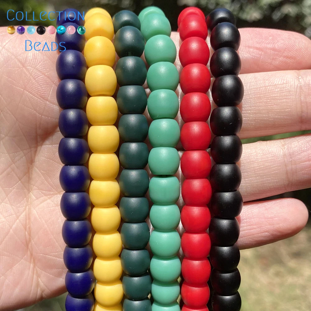 8x4mm Coloful Matte Natural Crystal Cylindrical Drum Beads Spacer Beads For Jewelry Making Supplies DIY Bracelet Accessories