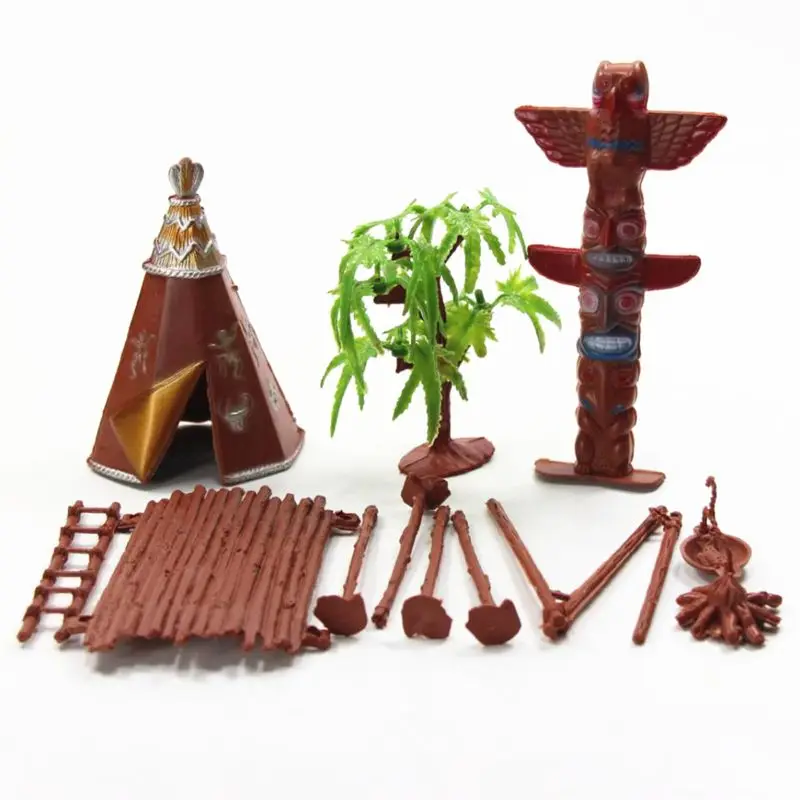 13pcs/Set Native Plastic Indian Tribes Model American Art Figure Doll Toy Kids Children Toys