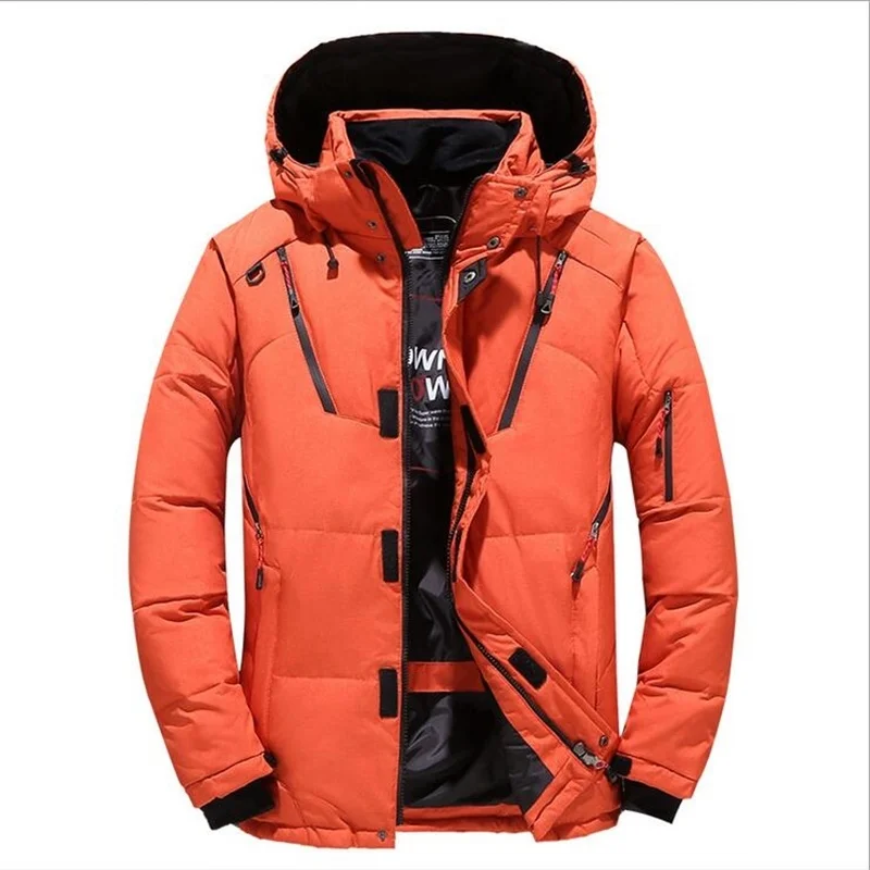 20 Degree Winter Clothing Men, White Duck goose Feather coat Thick Mens Warm Snow Jacket Coat, Windbreaker Men